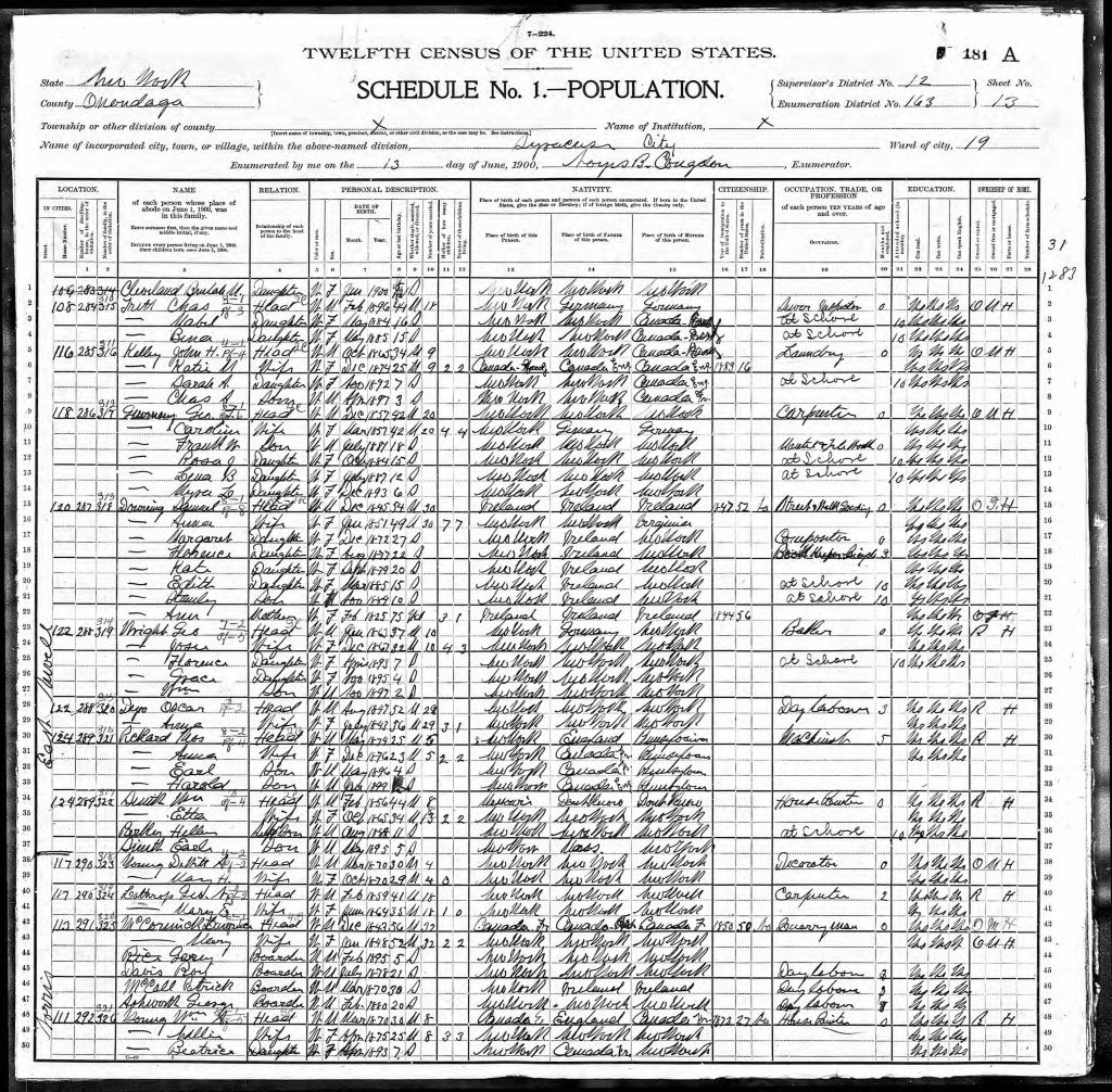 1900 federal usa census