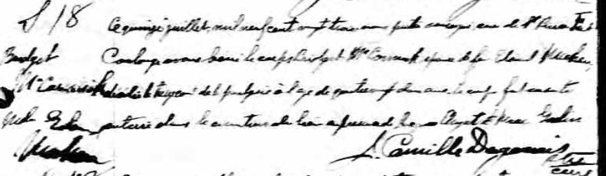 Bridget McCormick Mayhew church death record Fort Colonge