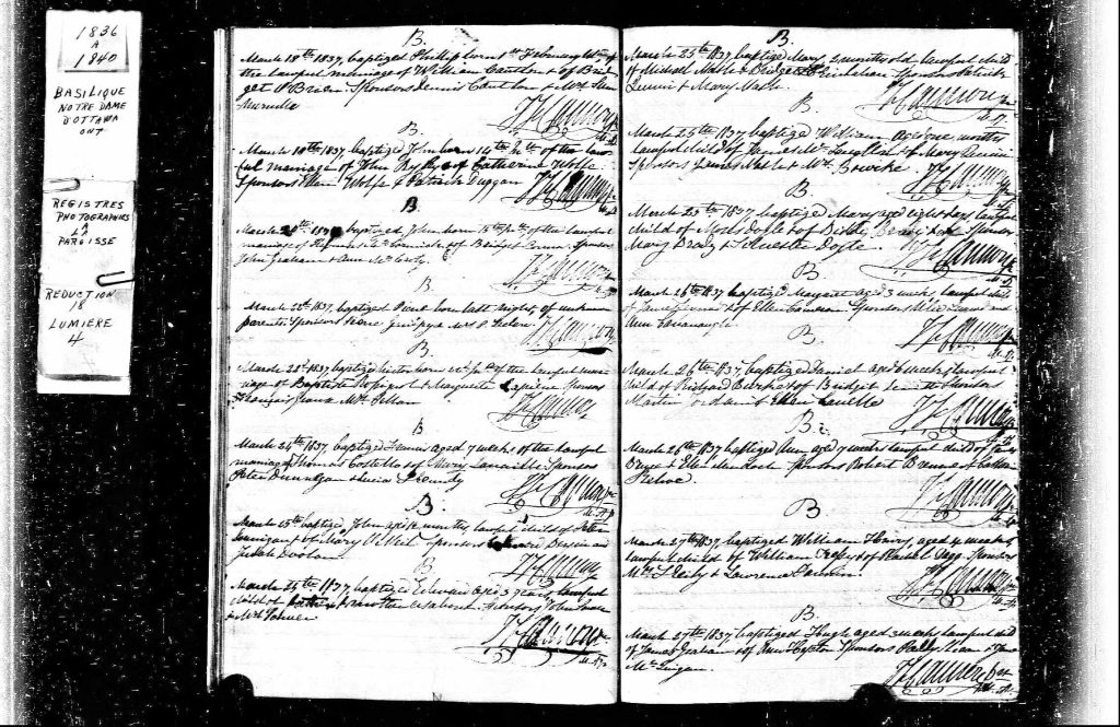 John McCormick Baptism 1837